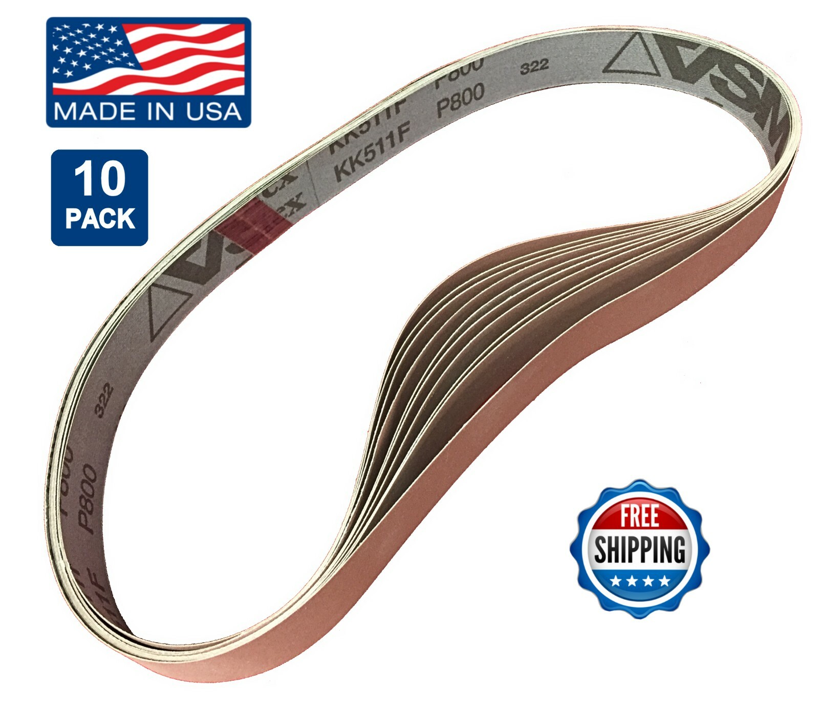 1″ x 30″ Sanding Belts, 10 pack, 800 grit, AL Oxide, Knife Blade Makers / Making