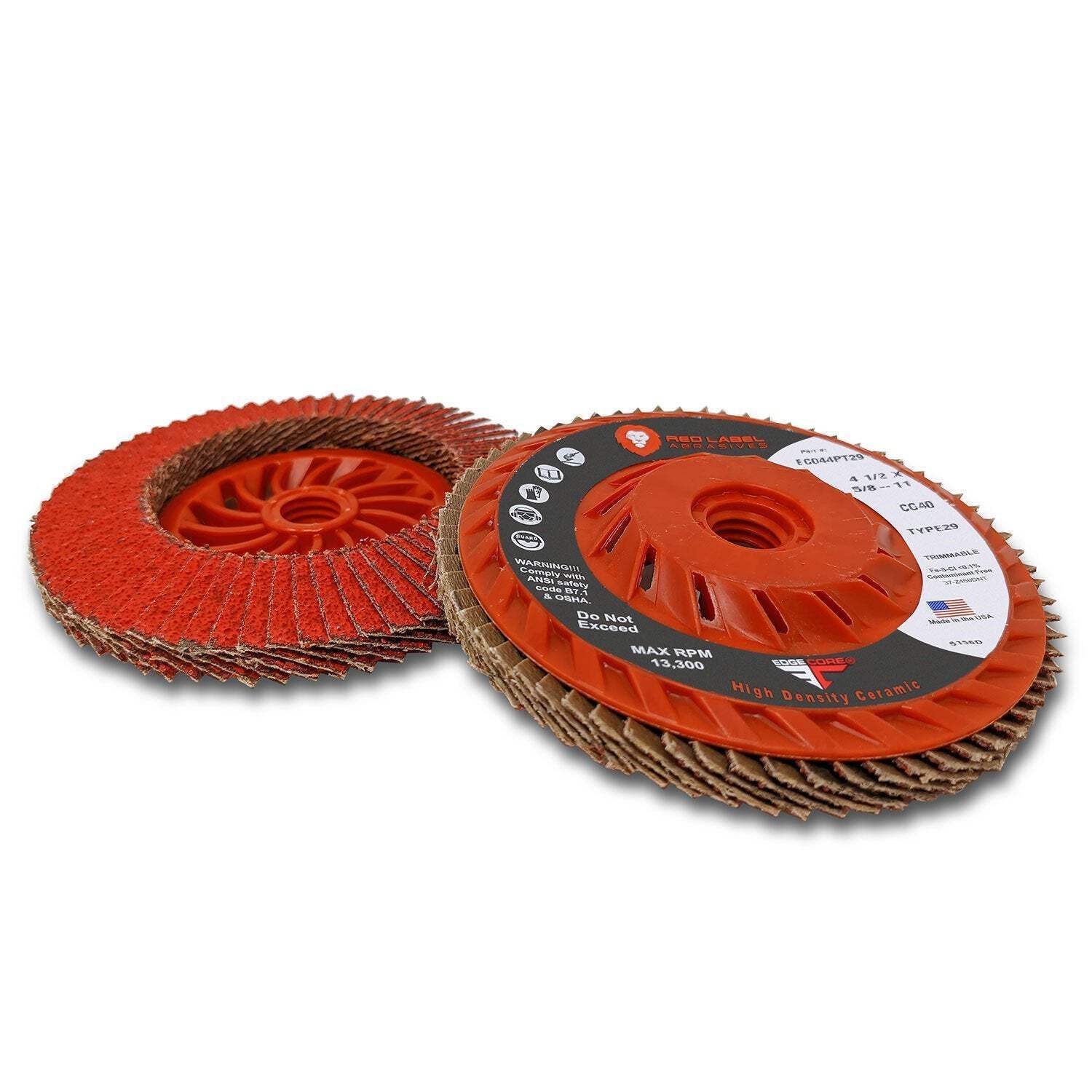 EdgeCore Ceramic High Density 4 1/2 X 5/8-11 T29 Flap Discs