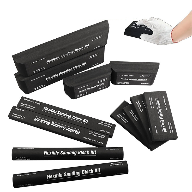 12x Flexible EVA Foam Sanding Block Kit Wet Dry for Automotive Body Wood Repair