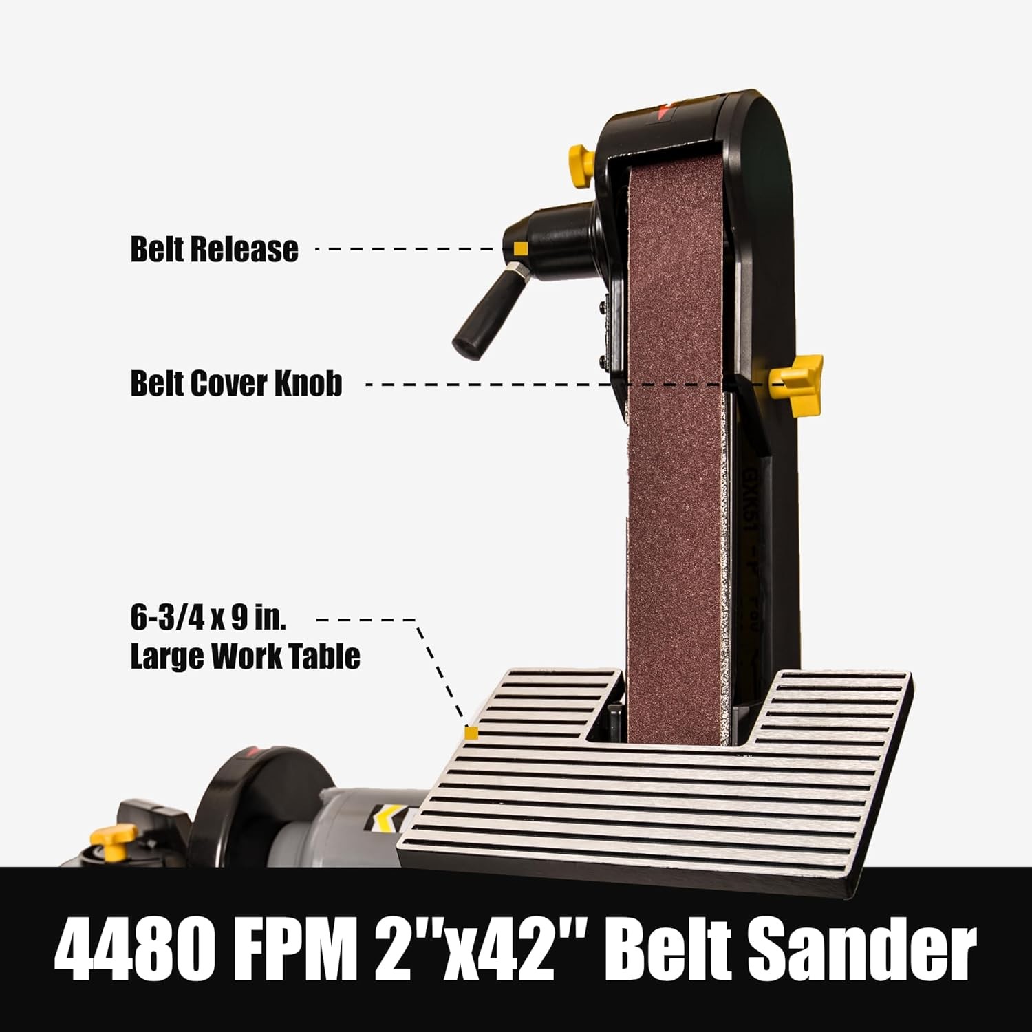 2×42 in. Belt Sander & 6″ Disc Sander Combo, 3.5Amp Bench & 1/2HP Belt Sander