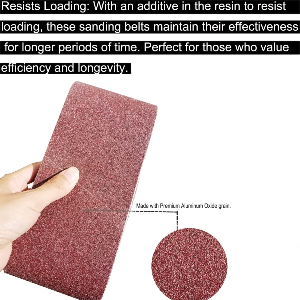 15 PCS 4″ X 21″ Premium Sanding Belts – 5 Each of 40 80 120 Grit Aluminum Oxide