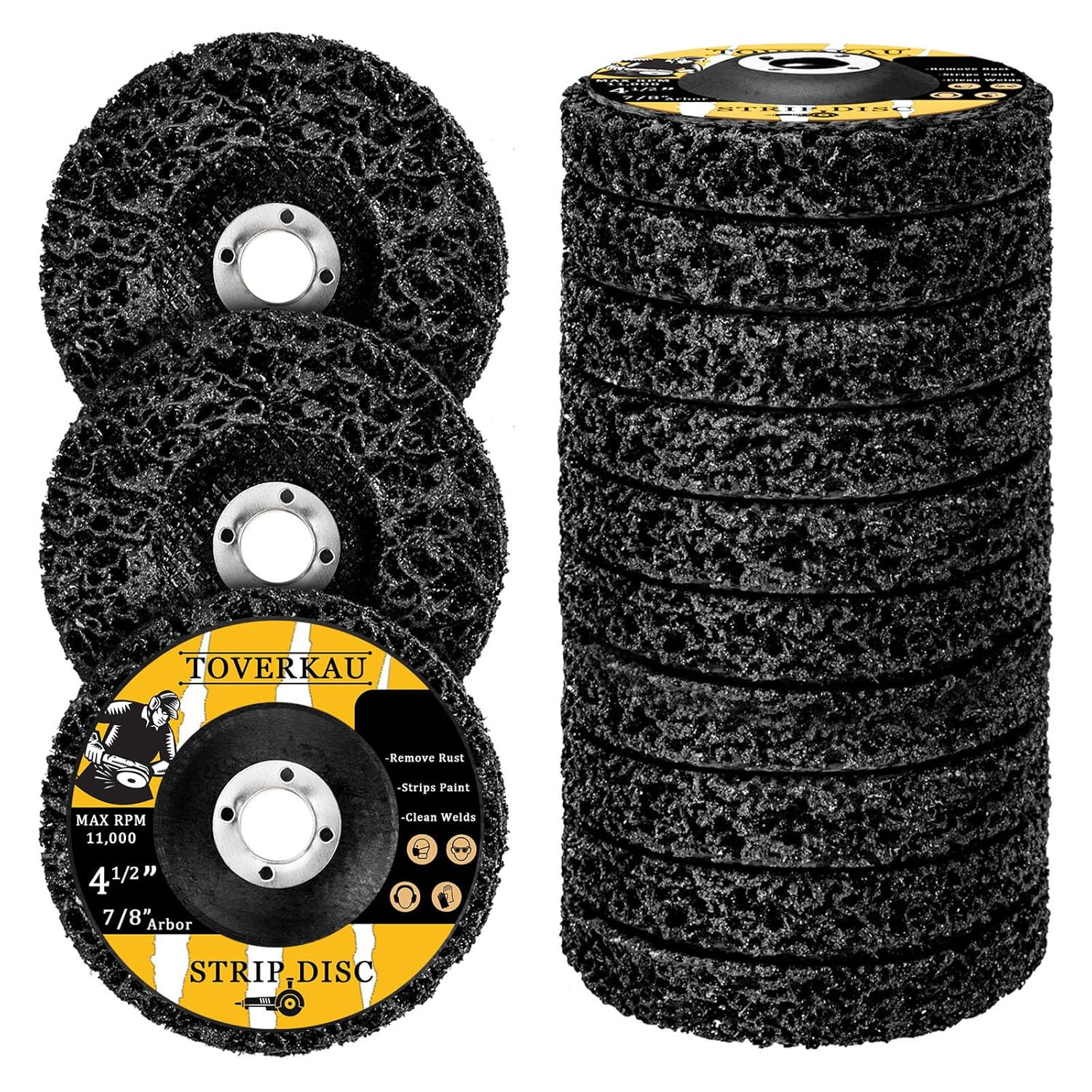 10 Pack 4.5 Inch Strip Discs for Angle Grinder, Wire Stripping Wheel Paint Remov