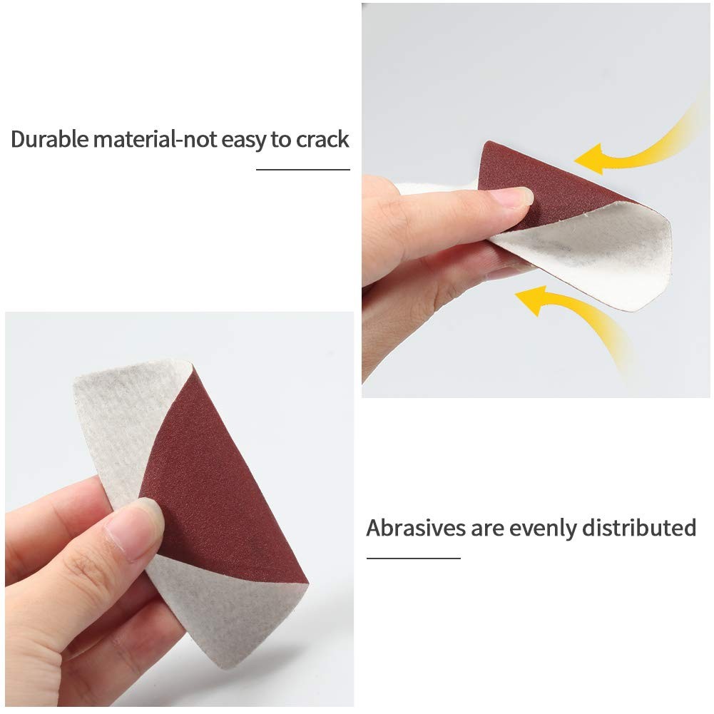 30PCS 240 Grit Triangle Sandpaper, 80mm Hook & Loop for Multi Tool