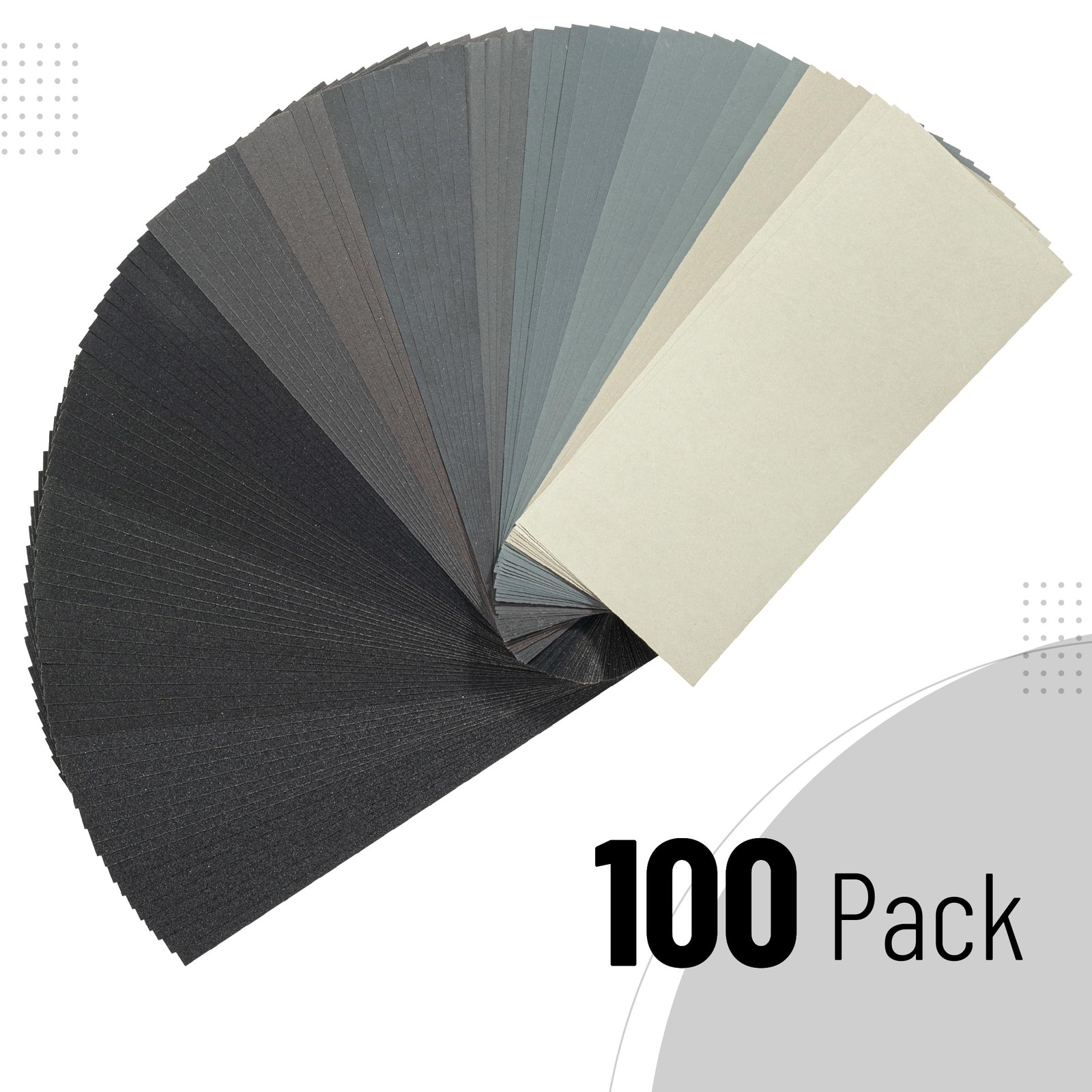 Sandpaper Assortment 100 Pcs 120 to 5000 Grit Sand Paper Sheets Wood Metal Plast