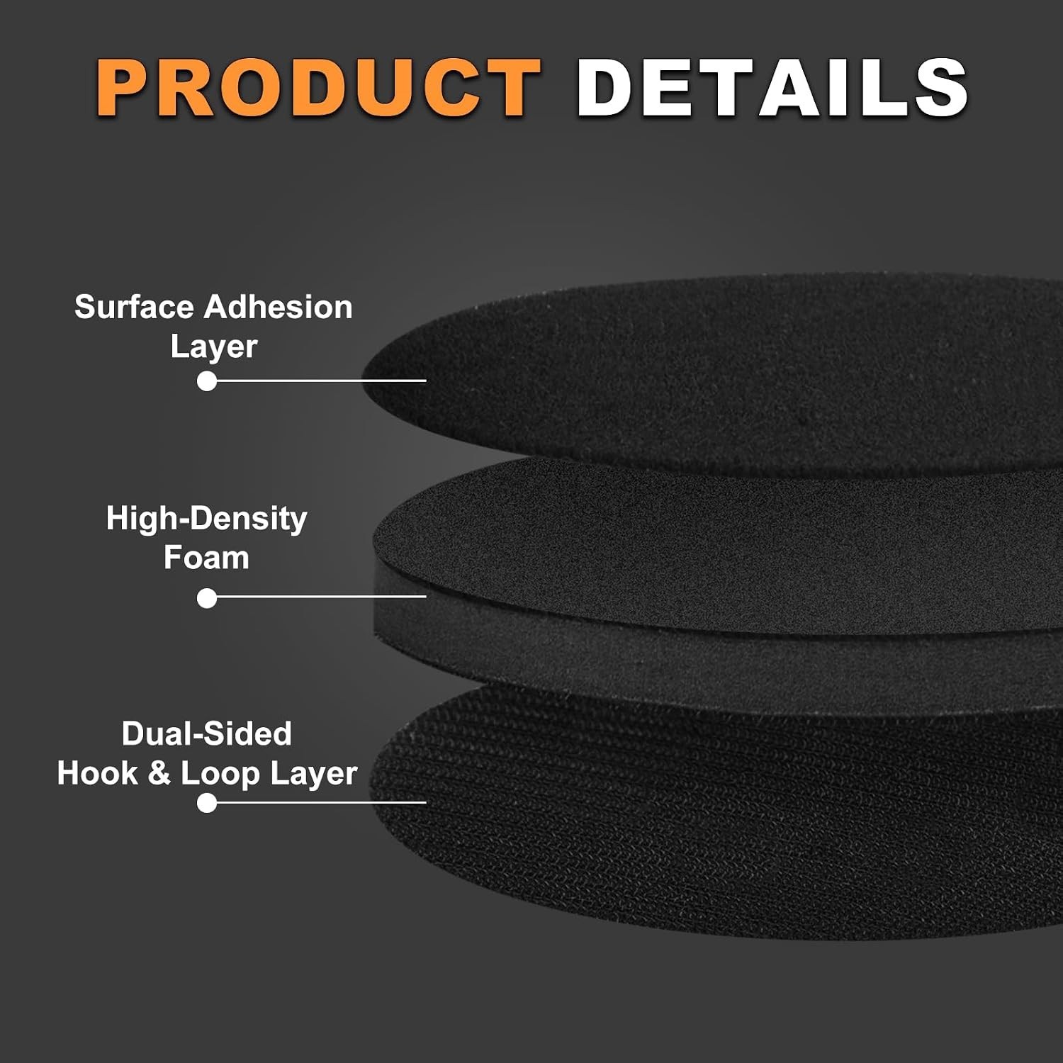 BMOTL 6-Inch No-Hole Interface Pad 5 Pack Hook Loop Foam Sanding Discs Backi…