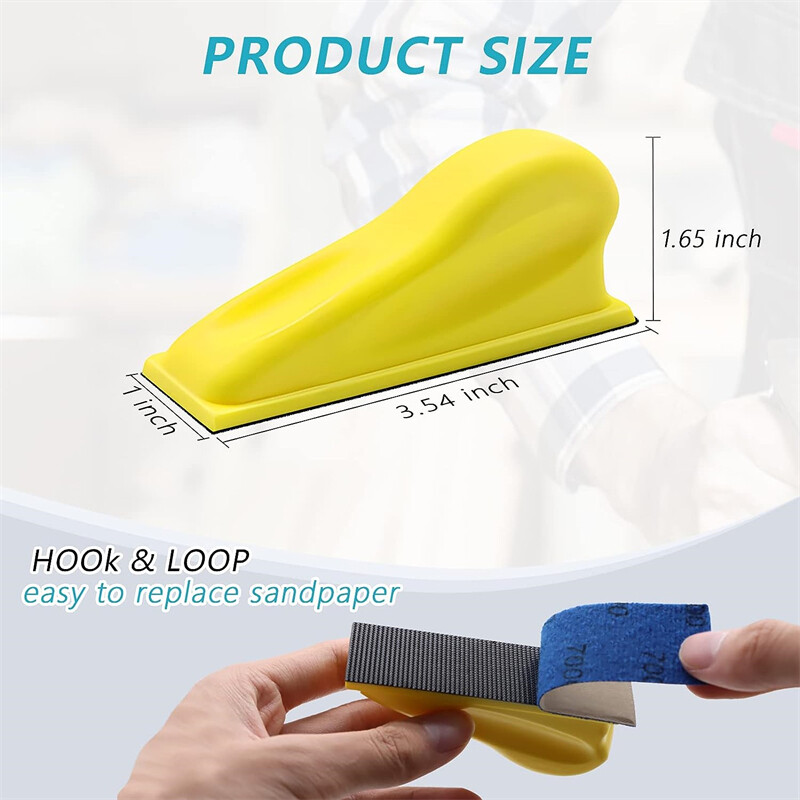 1/2/3/PCS Hook Loop Hand Sanding Block Sandpaper Polishing Pad Abrasive Tools
