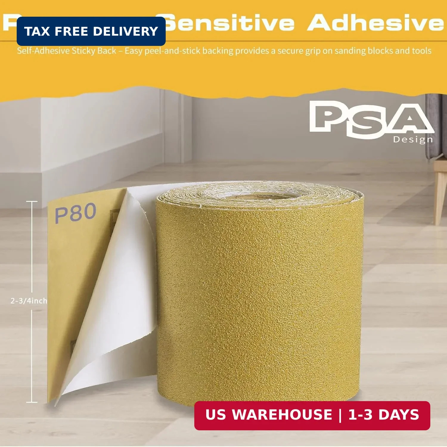 80, 180, 320 Grit PSA Longboard Sandpaper Kit, Total 15 Yards, 2-3/4″ Wide, Cont