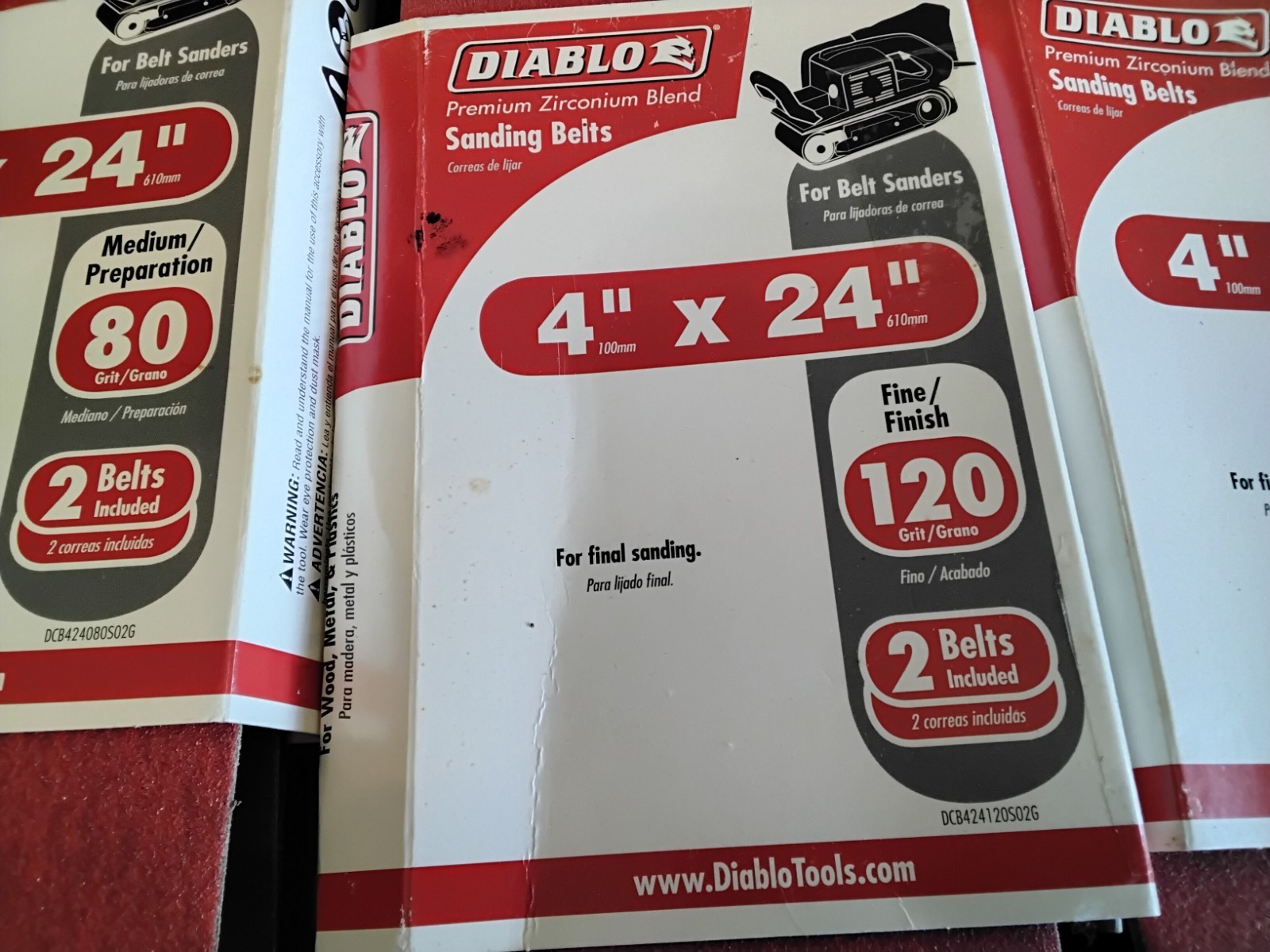 Diablo Premium Zirconium Blend Sanding Belts New 6 Belt Lot 120 Finish