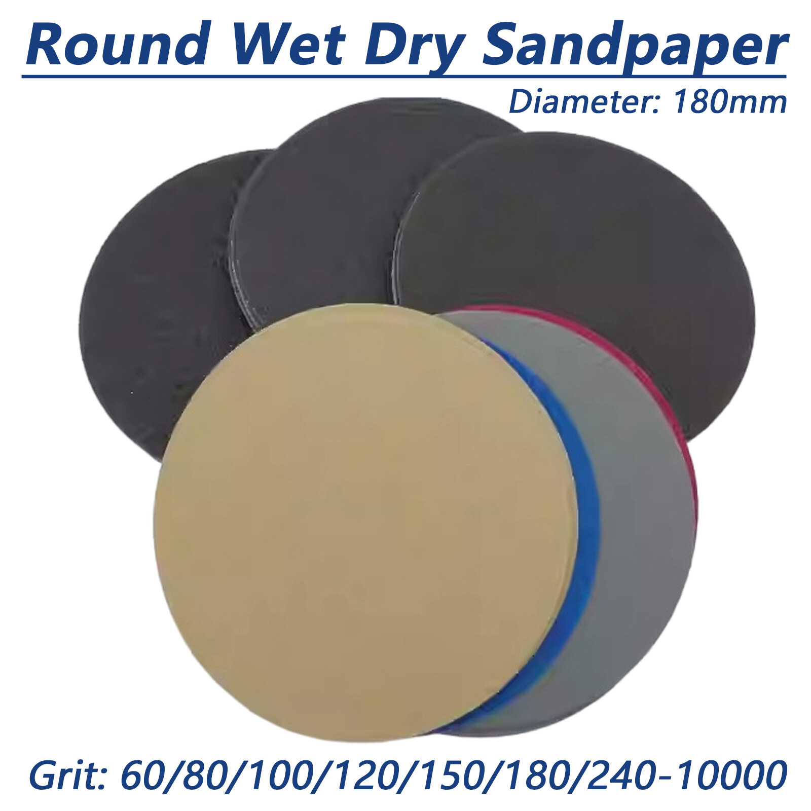 180mm 7″ Hook & Loop Sanding Discs 60-10000 Grit Wet Dry Sandpaper Sander Pad