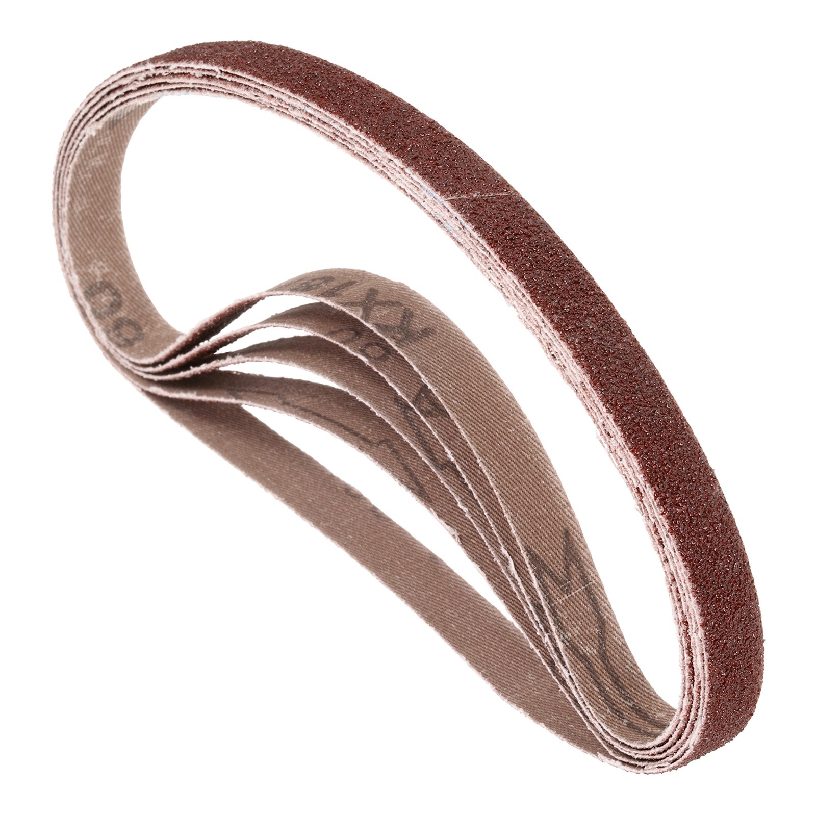 5 Pcs Sanding Belts 3/8 x 21 Inch 60 Grit Aluminum Oxide Abrasive Sandpaper