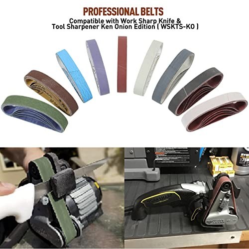 45 Pcs Knife Sharpener Sanding Belt Kit 3/4″ x 12″ – 80 to 5000 Grits for Tools