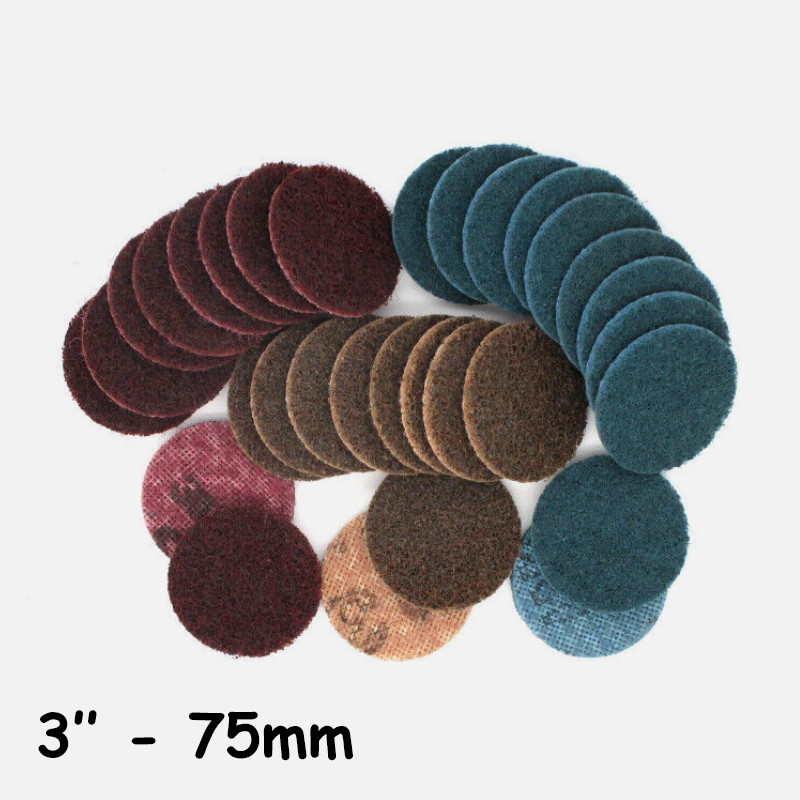 3″ 75mm Nylon Sanding Disc Roll Lock Pad Hook Loop Pads 150 / 320 / 400 Grit