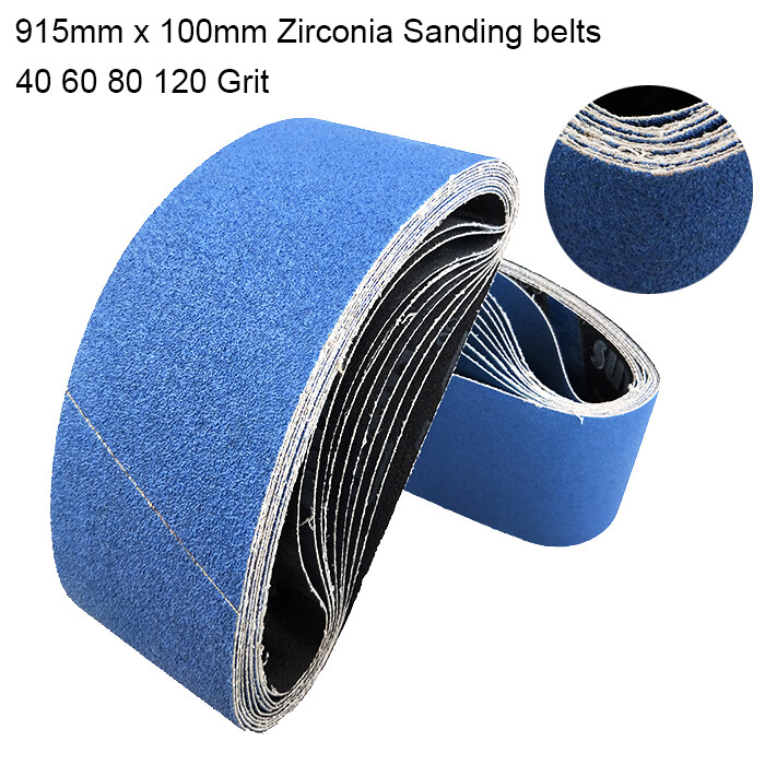 915mm x 100mm Sanding Belts Zirconia Abrasive Linishing Metal 40 60 80 120 Grit