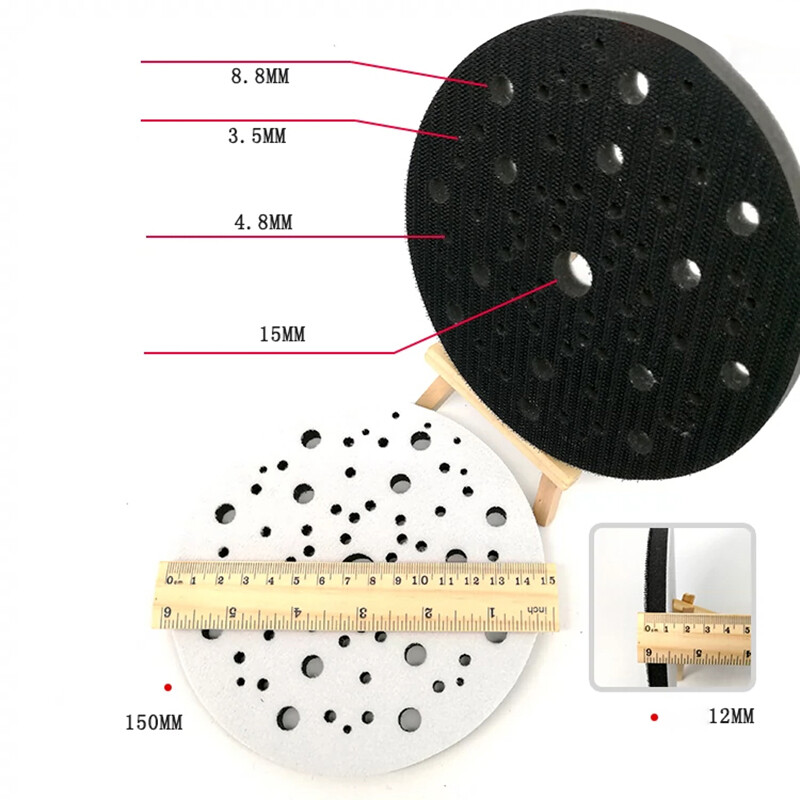 6 Inch 70 Hole Soft Foam Cushion Sponge Interface Buffer Pad For Sanding Pads