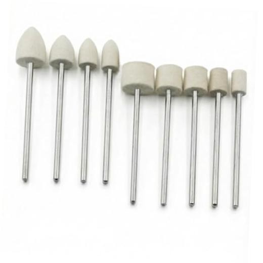 9 Pcs Extended Drill Polishing Felt Bits – Extra Long 1/4″ Shank Compressed