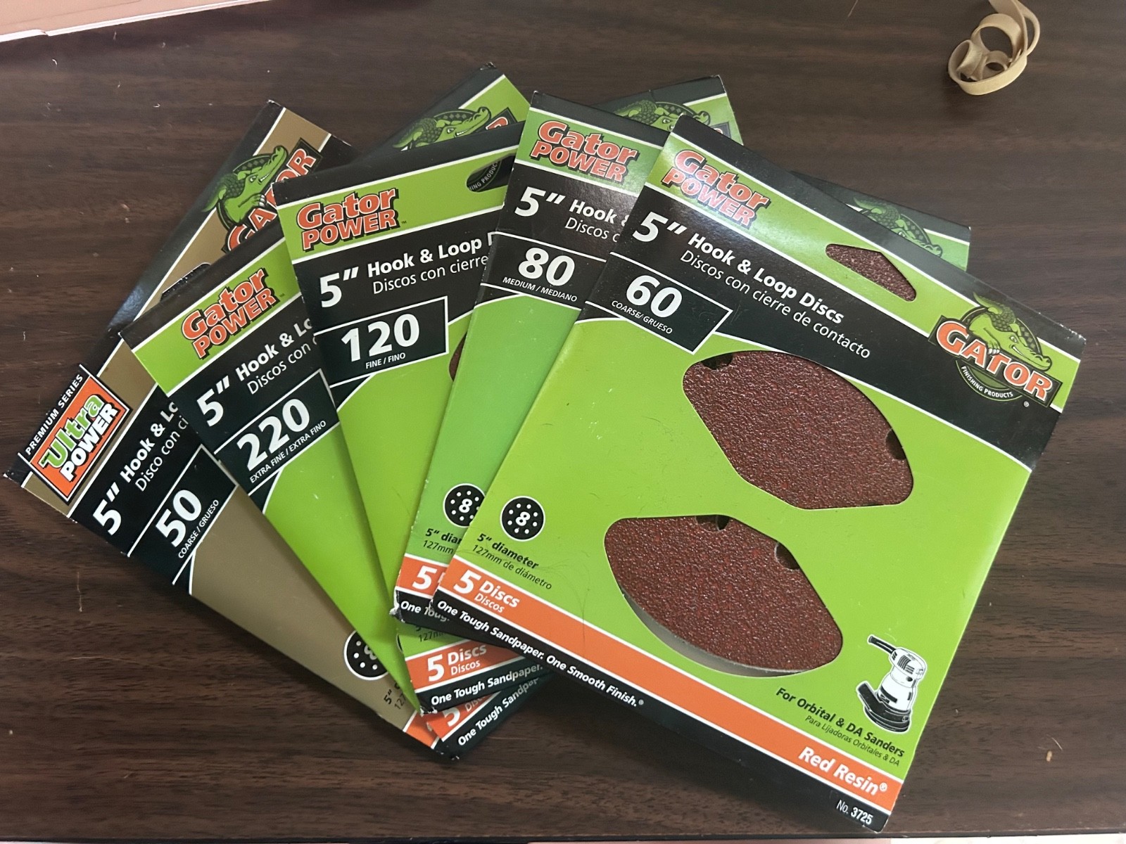 Gator Power Sandpaper. Discs, Clamp-on, Hook & Loop Various Grit. 22 PACKS!