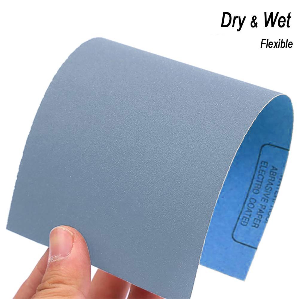 18 Sheets Wet or Dry Sandpaper Set, 9×3.6 Inch, 5000-15000 Grit Precision Pads