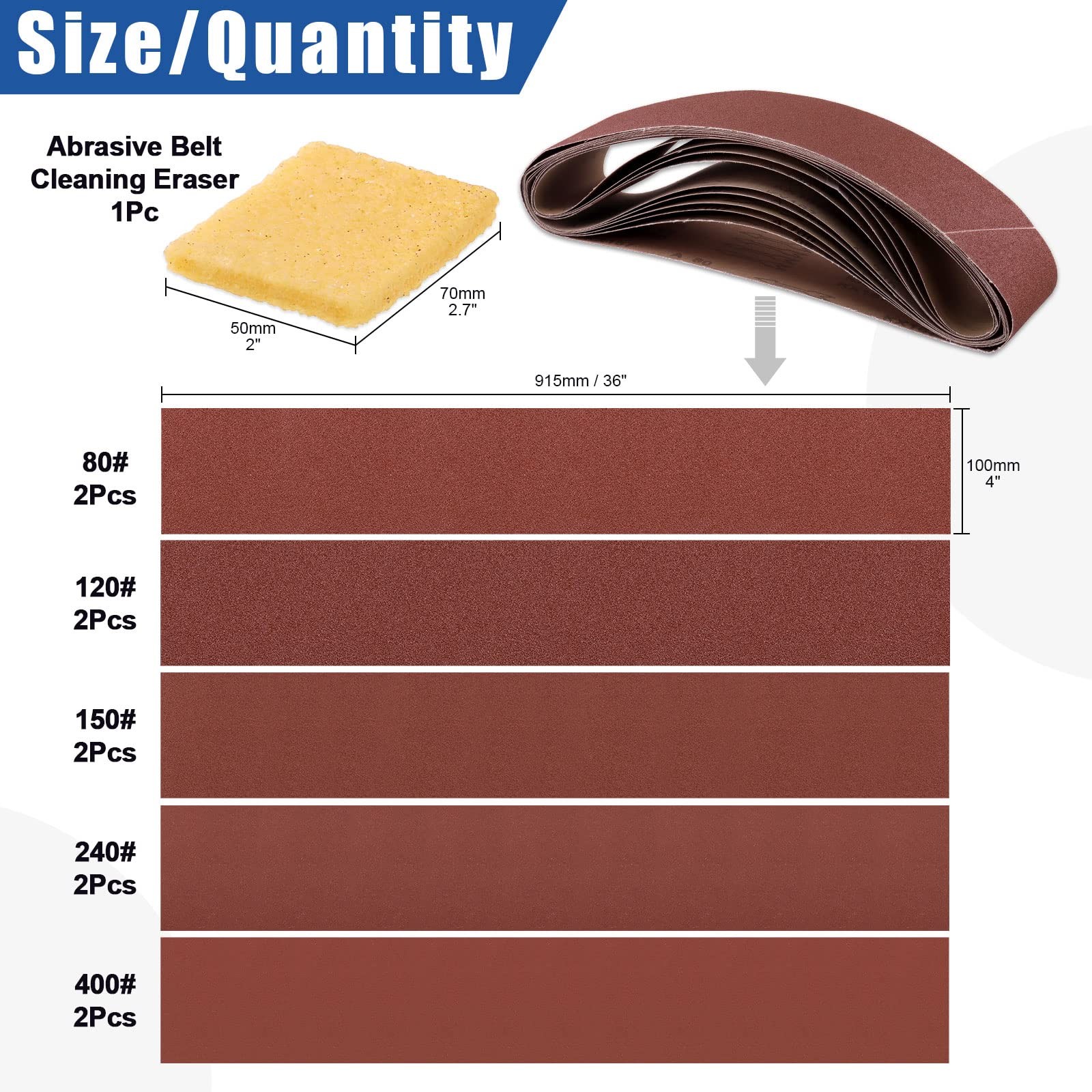 Glarks 23Pcs Sanding Belts and Discs Set Including 10Pcs 4 x 36 Inch…