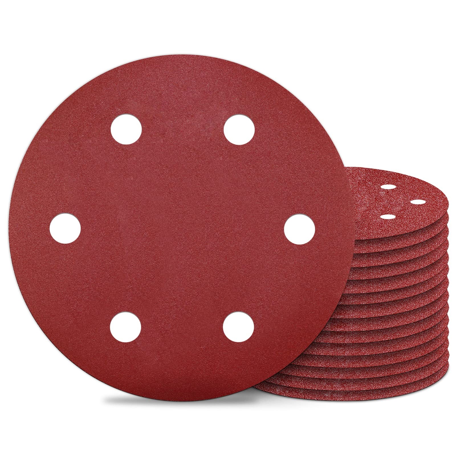 9 Inch Sandpaper Discs 6 Hole 240 Grit Hook Loop for Drywall Sander 15PCS