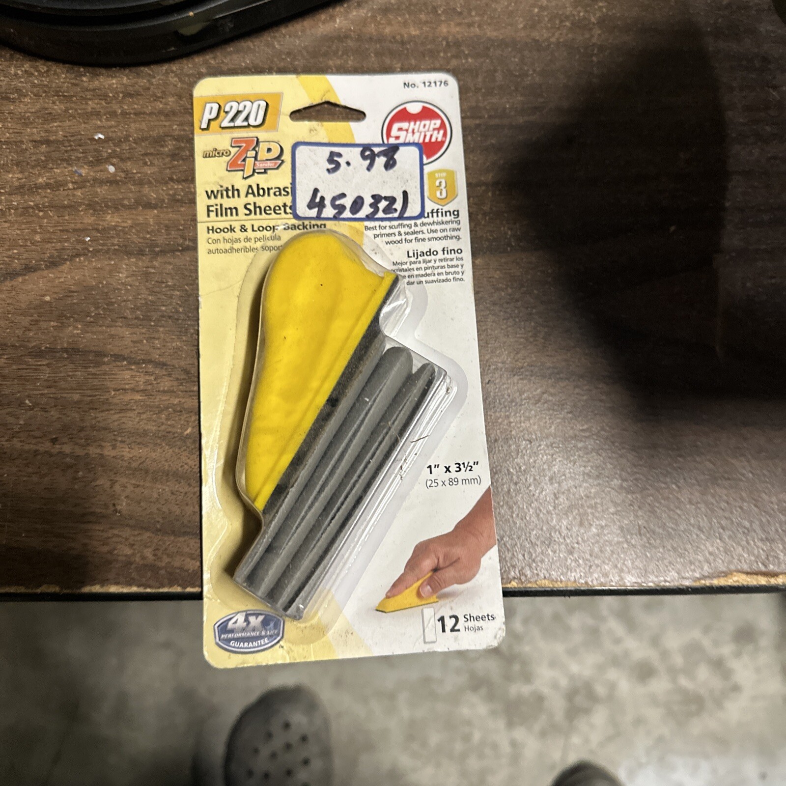 New Sealed Shopsmith MicroZip Sander w/12 Abrasive Film Sheets! P220 #12176