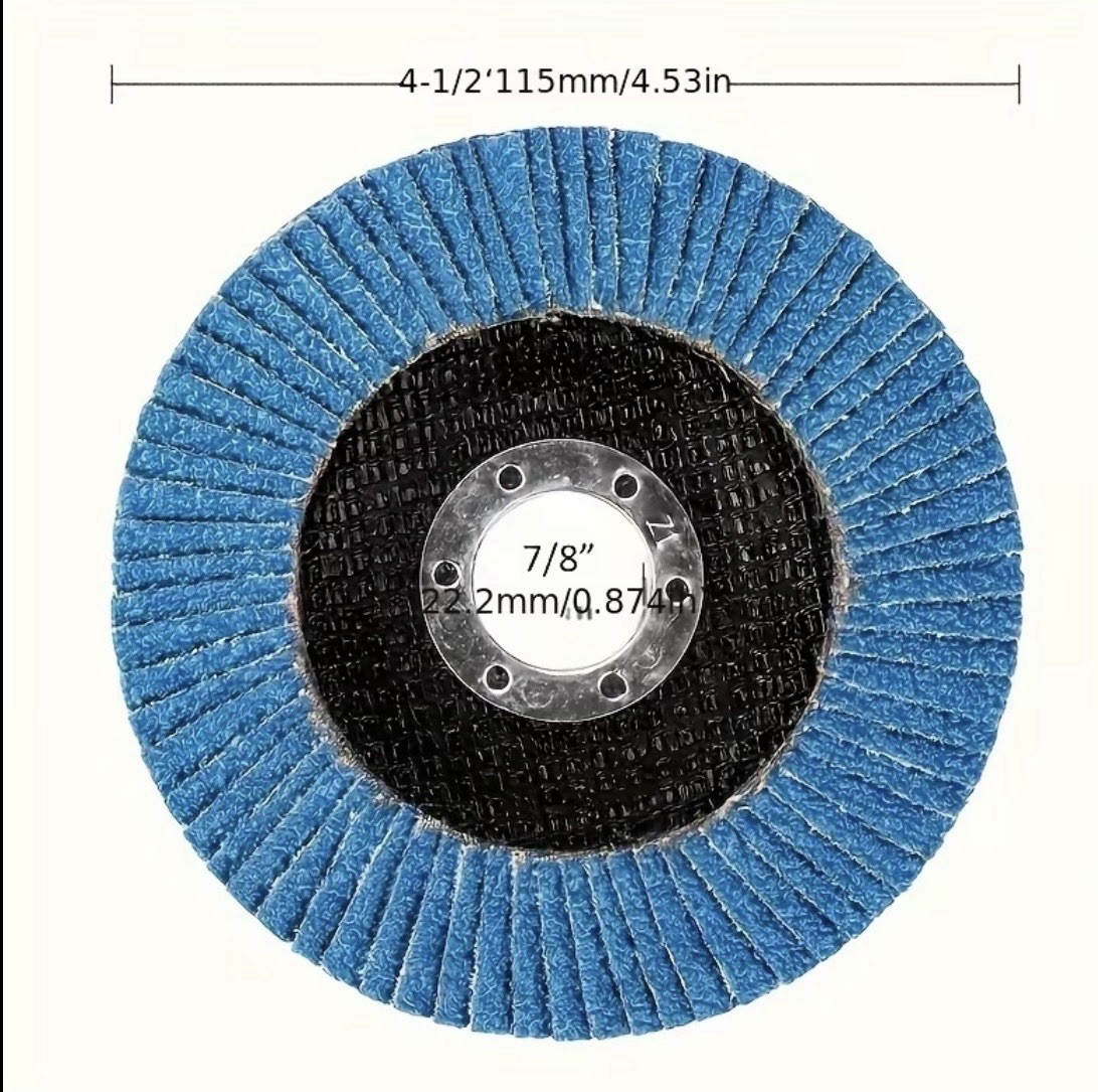 4-1/2″ Zirconia Flap Disc – 7/8” Arbor Hole – Angle Grinder 40/60/80/120 Grits