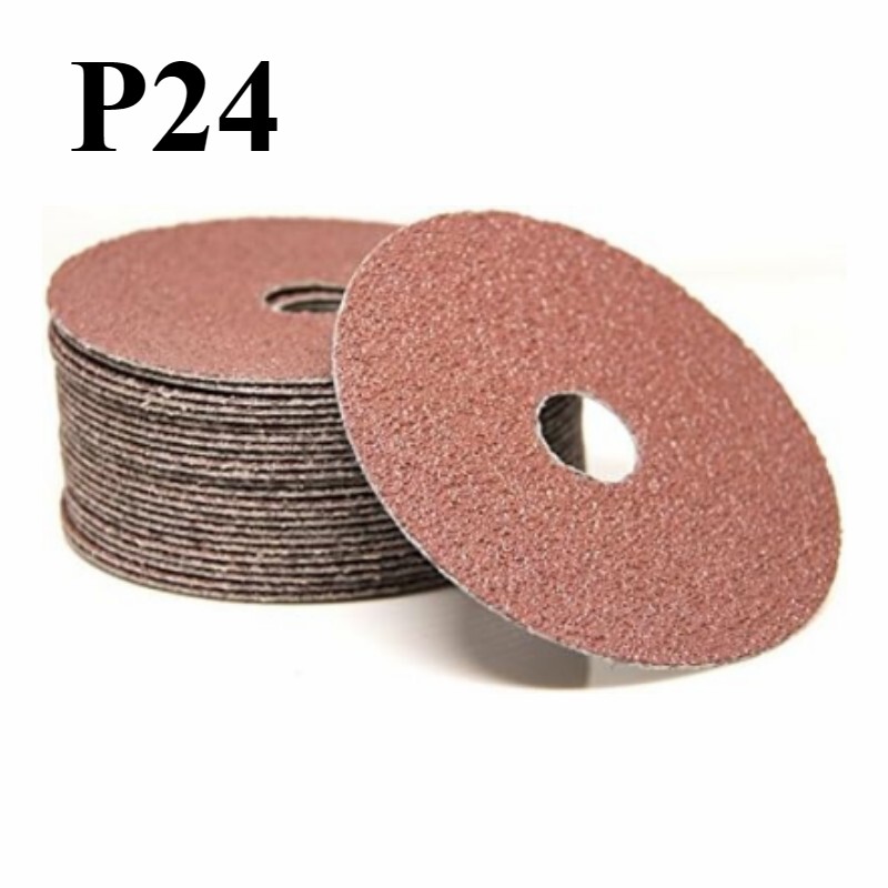25PCS 115mm Heavy Duty Aluminum Oxide Resin Fiber Sanding Discs for Metal 24Grit