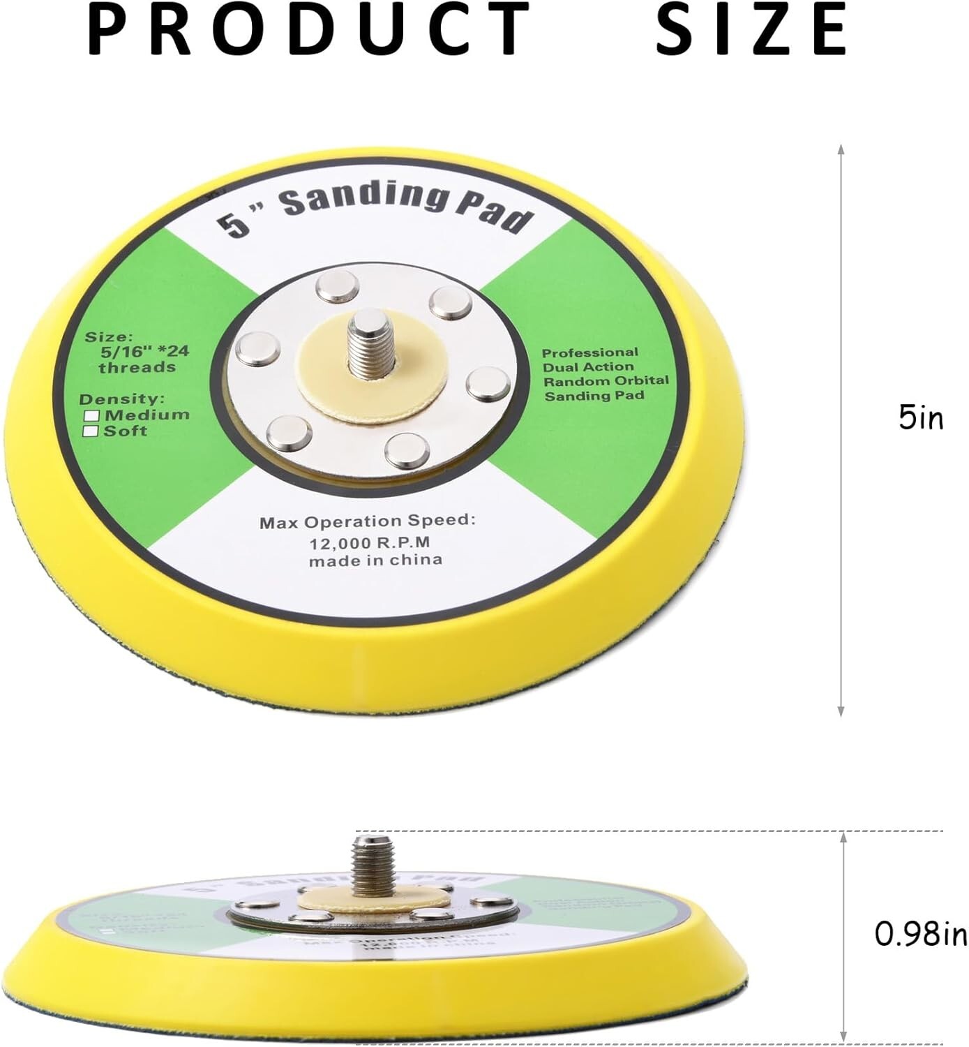 (Qty-5) 5″ DA PSA SANDING BACKUP HOOK and LOOP BACKING PAD SANDERS