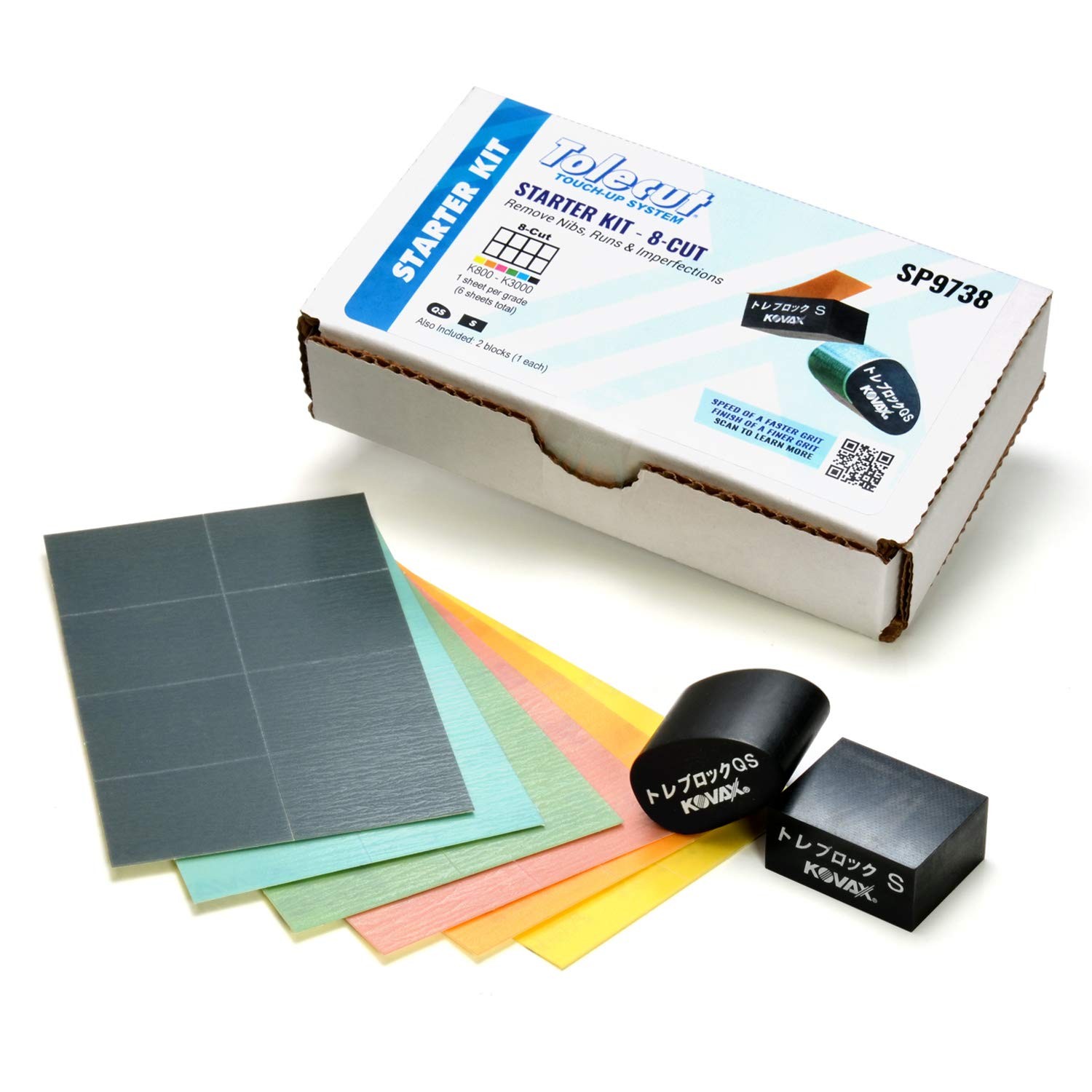 Tolecut Starter Kit 8-Cut PSA Sanding Sheets for Nibs and Imperfections 8 Sheets