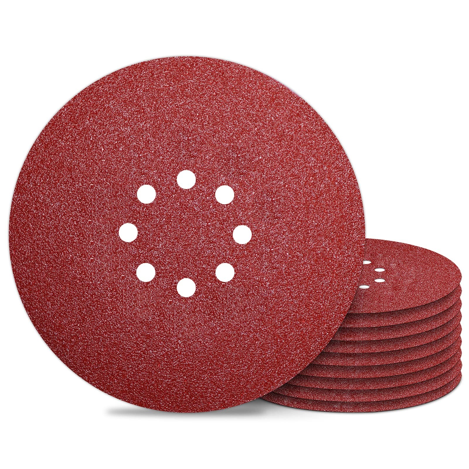 9 Inch Sanding Discs 40 Grit 8 Holes Hook and Loop Sandpaper for Drywall Sander
