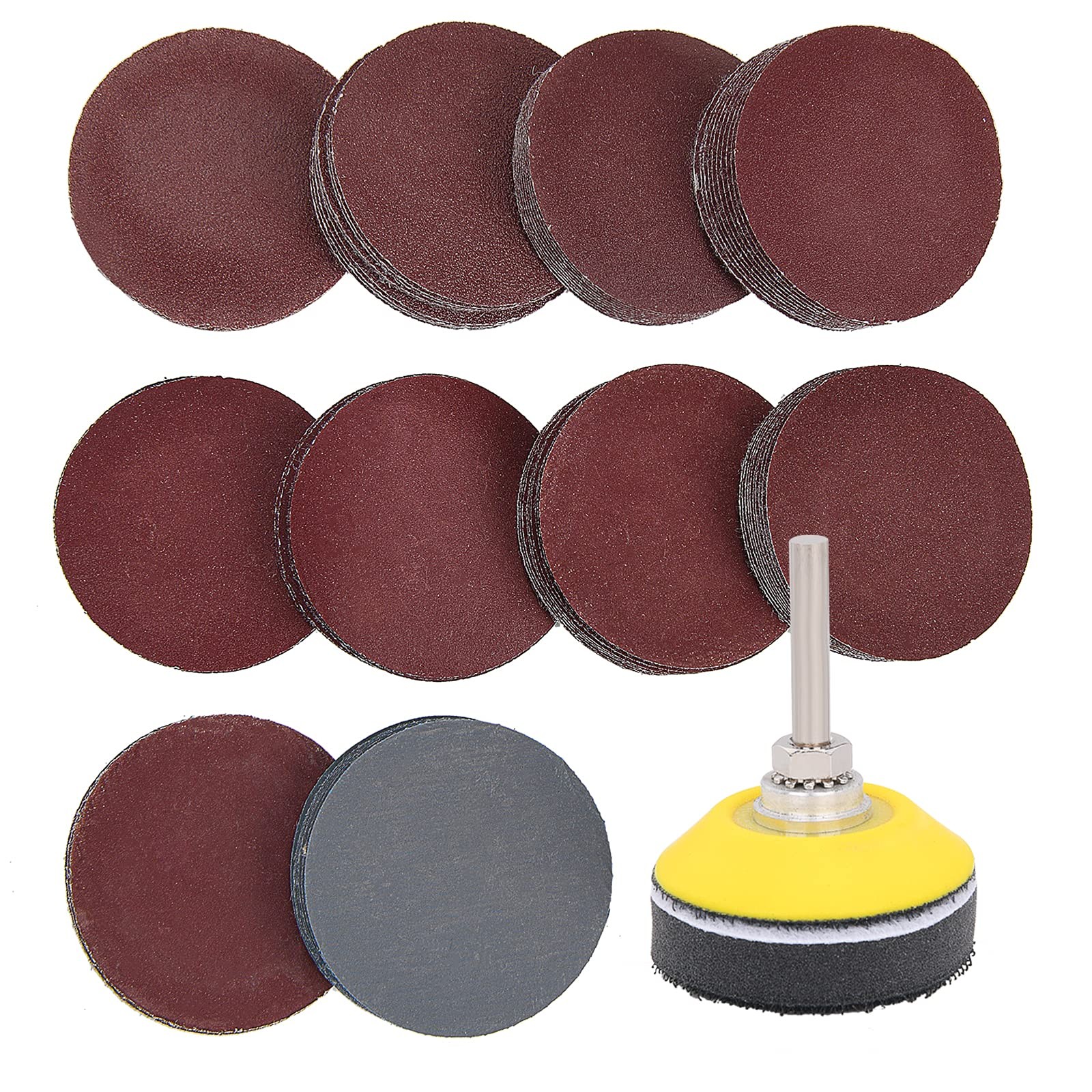 100 Pieces 2 Inch Sanding Discs, 80-3000 Grit Sandpaper with 1/4″ Shank Backi…
