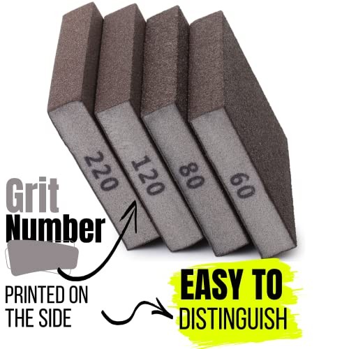 4 Pack Washable Sanding Sponge Assortment
