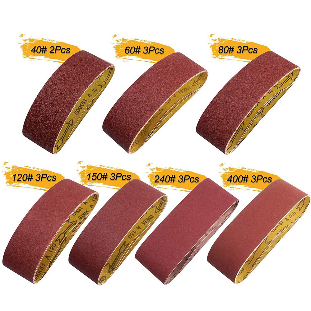 20PCS Sanding Belt 40 60 80 120 150 240 400 Grit Belts Sander Sandpaper 3×21 In