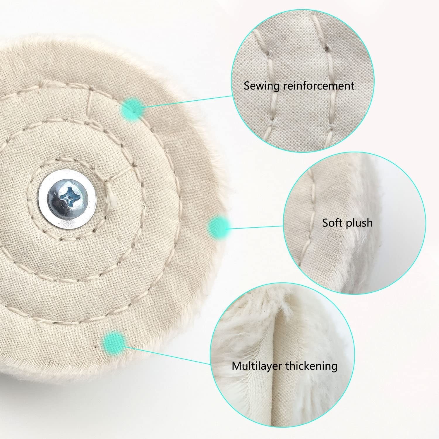 Professional Polishing Wheel Kit – 6 Cotton Buffing Tools for Electric Drills
