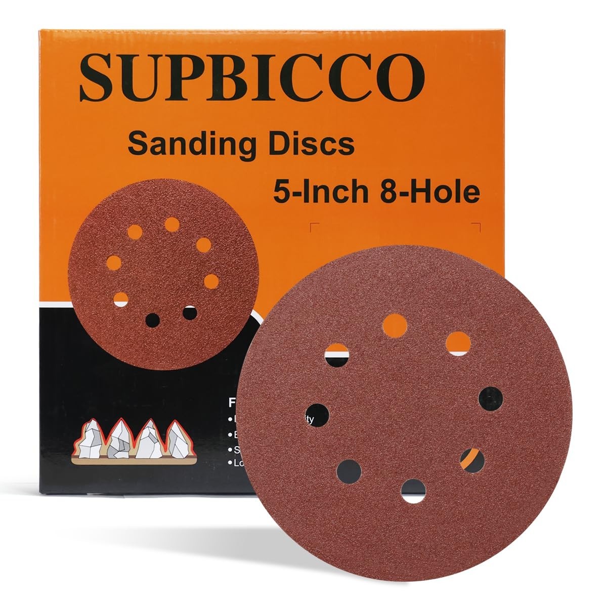 50 PCS 5-Inch Sanding Discs – Assorted Grits for Smoothing and Polishing