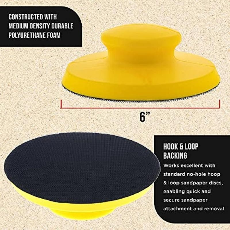 1pcs 5/6 Inch Hand Sanding Block Hook and Loop Hand Sanders for Wood Round and M