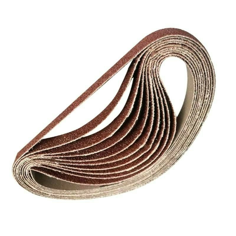10Pcs 15x452mm Sanding Belt 60/600 Grit for M10 Sander Adapter Polishing Machine