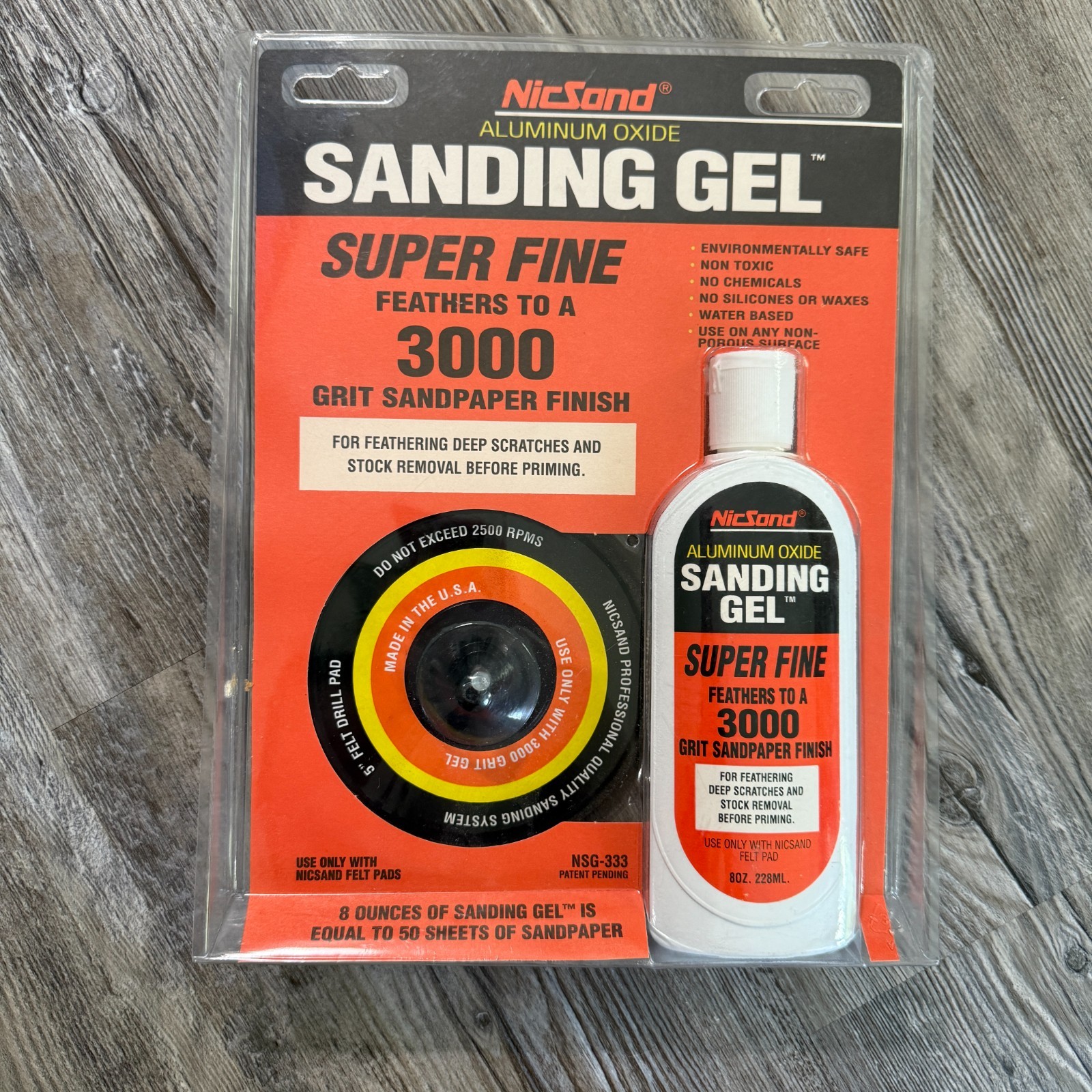 NicSand Sanding Gel Aluminum Oxide Super Fine 3,000 Grit for Deep Scratches 8 oz