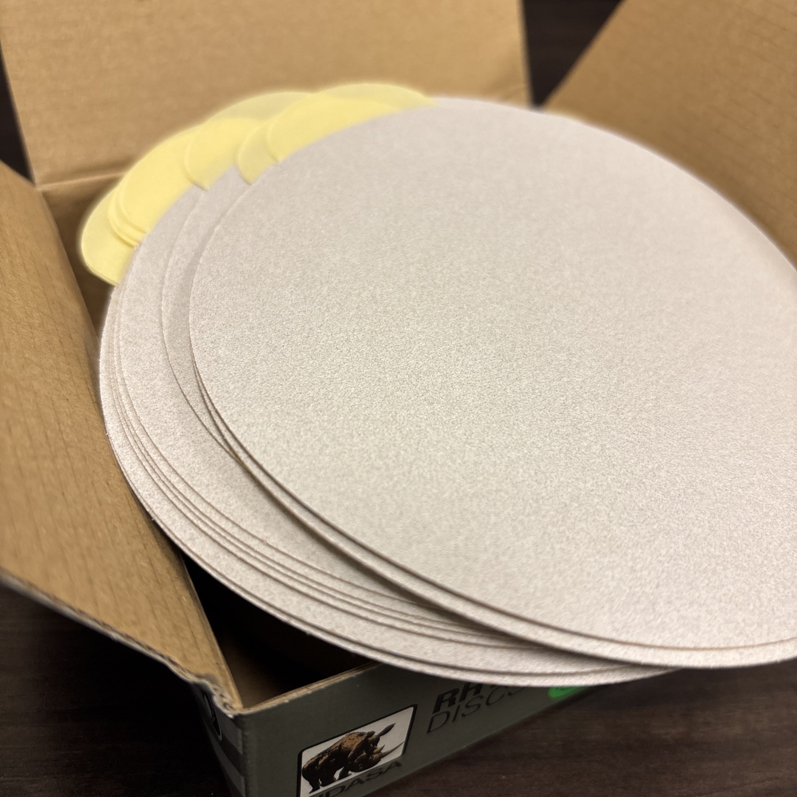 Indasa 5″, 180 Grit Rhynostick White Line PSA Sand Paper Discs, (New) – 100/Box