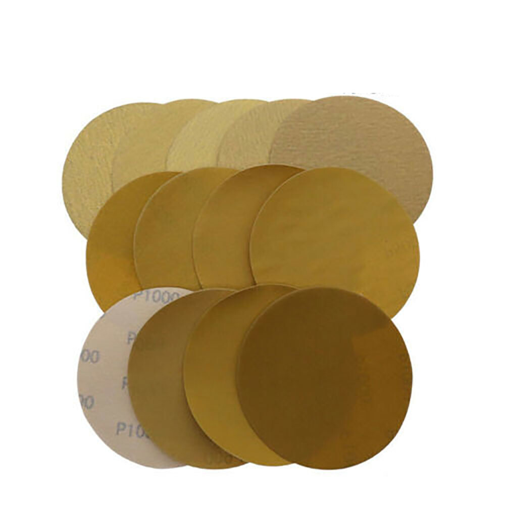 3/5 Inch Hook & Loop Sanding Disc Orbital Yellow Sandpaper Pads 40 80~1000 Grit