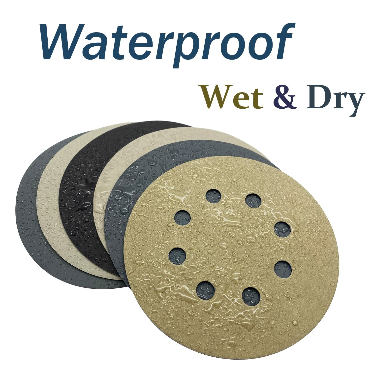 Wet Dry Sanding Discs 5 in 8-Hole Hook Loop 3000-10000 Grit Orbital Sander Paper