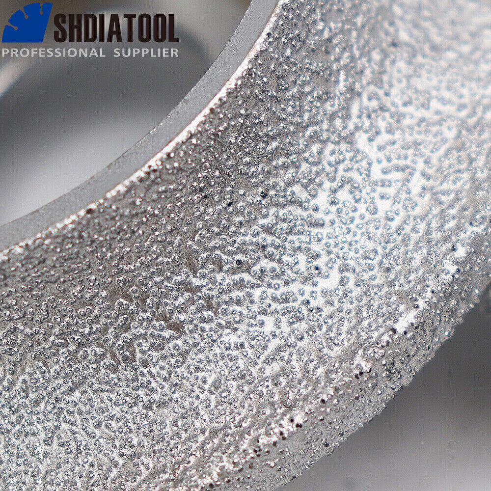 Vacuum Brazed Diamond Grinding Wheel Demi-Bullnose Edge Profile Dia 75mm