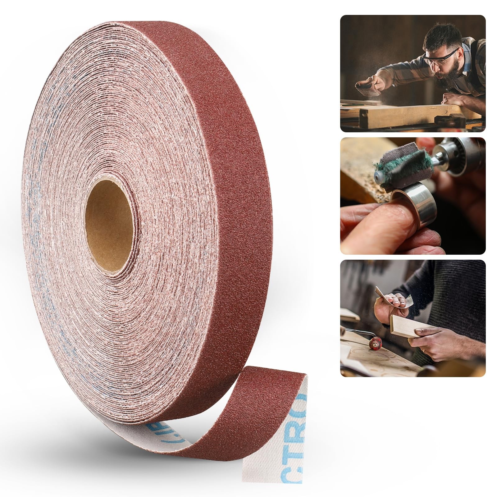 Emery Cloth Roll,120 Grit Continuous Sandpaper Roll 1″ x 85 Feet Sandpaper Ro…