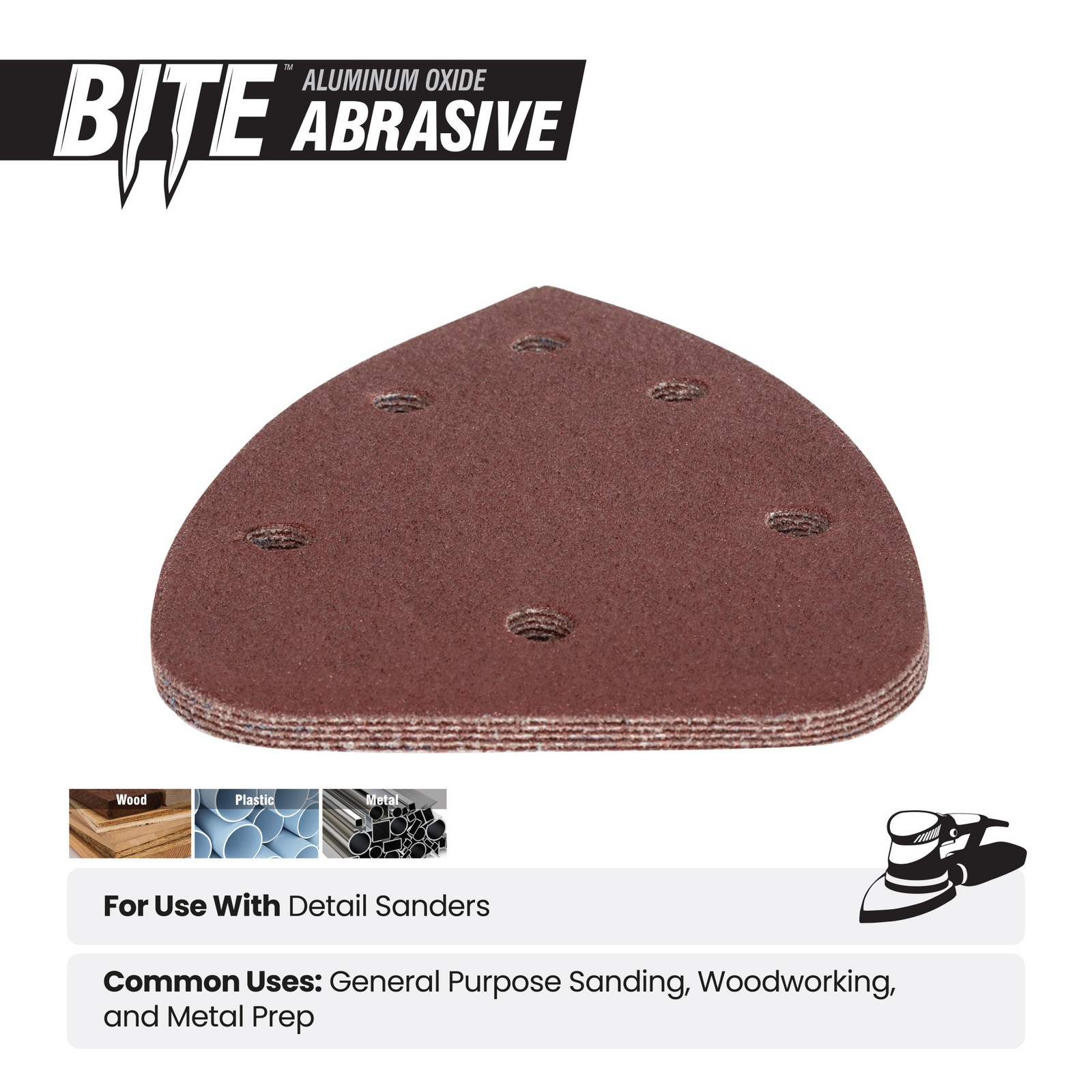 Spyder 3-7/8 in x 5-1/2 in x 6-Hole 80 Grit Detail Sanding Sheets 5-Pack 500080
