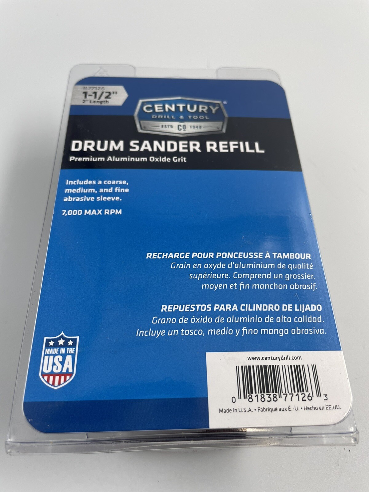 Century Tool 1-1/2″ Drum Sander Refill 2″ Length – Premium Aluminium Oxide Grit