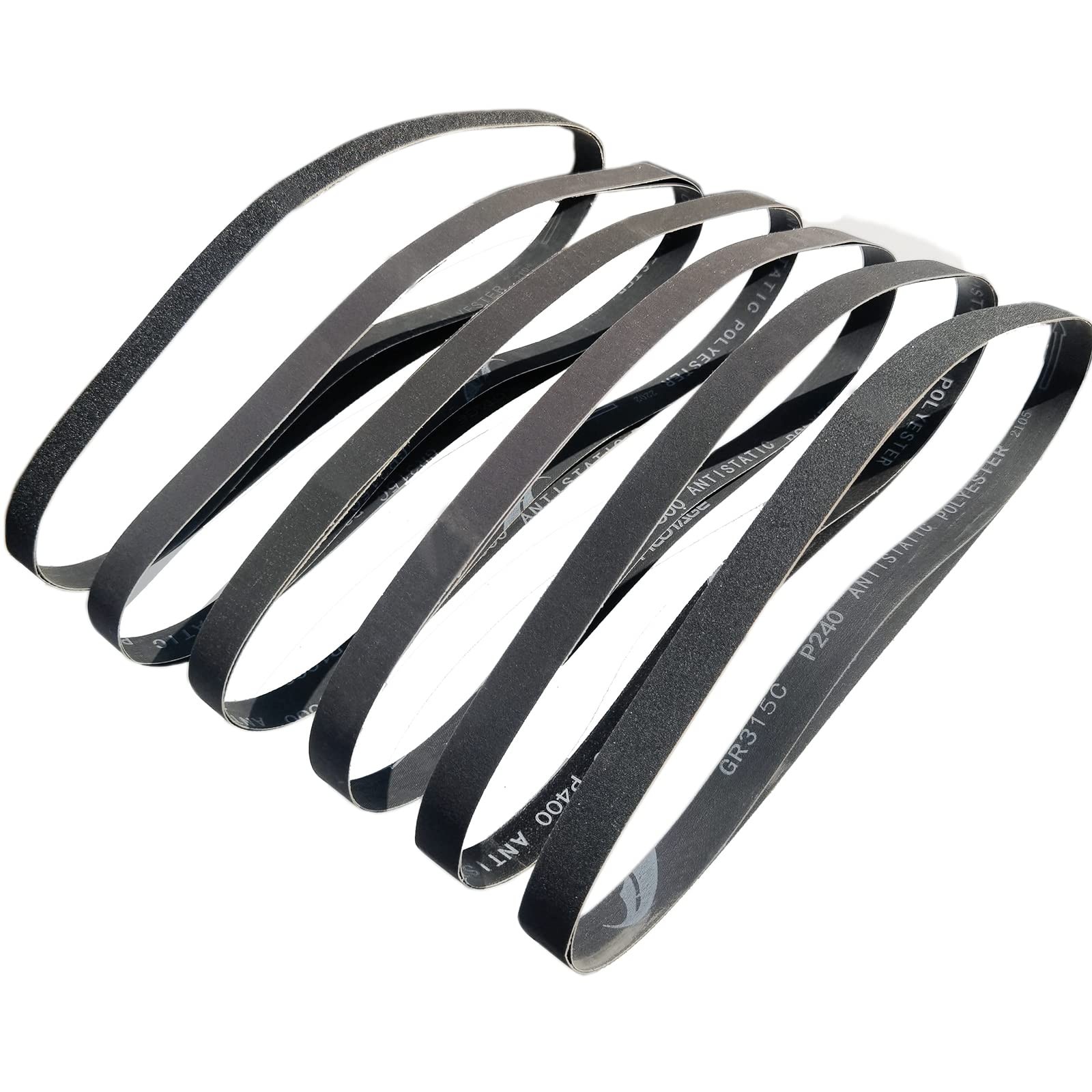 12 PCS 1×42 Inch Silicon Carbide Sanding Belts Assortment 1201000 Grits New