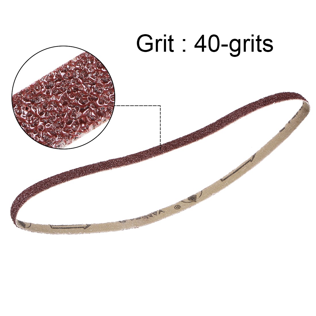 3/8 Inch x 21 Inch Sanding Belt 40 Grit Aluminum Oxide 12pcs