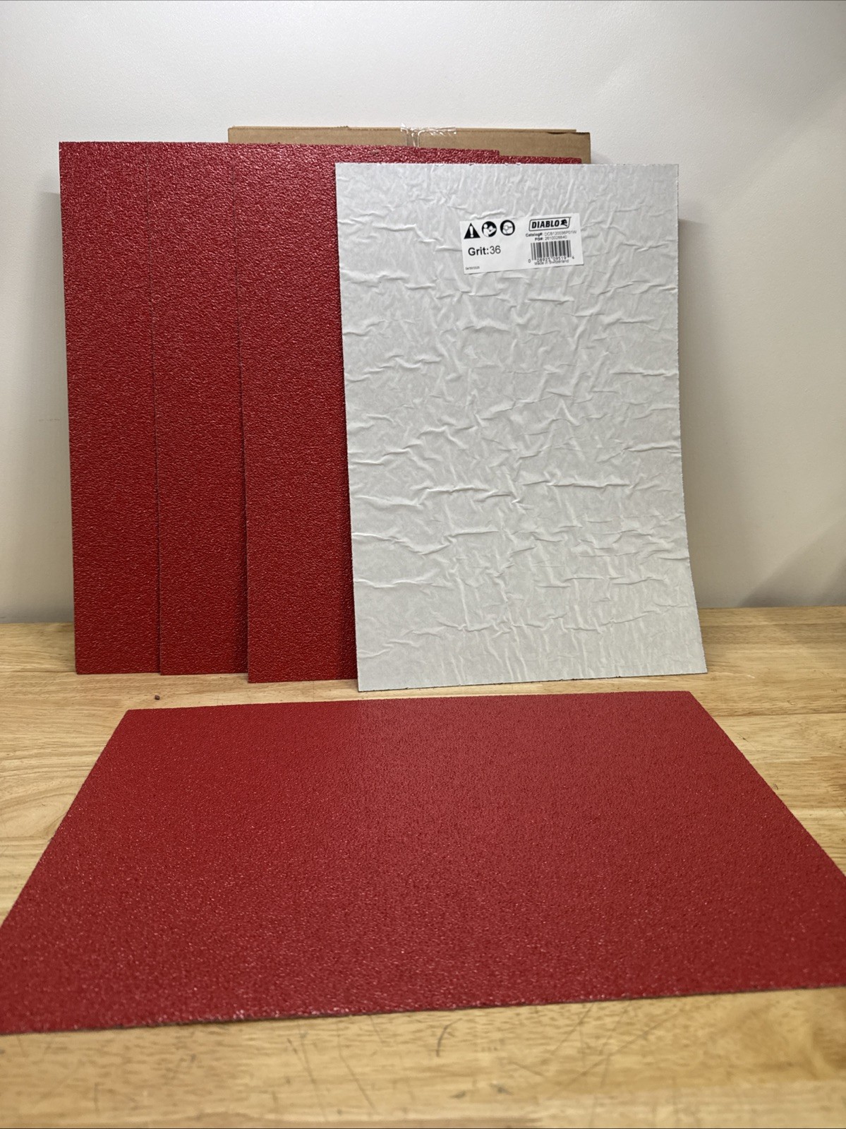 DIABLO 12 in. x 18 in. 36-Grit Sanding Sheet with StickFast Backing. Lot Of 5