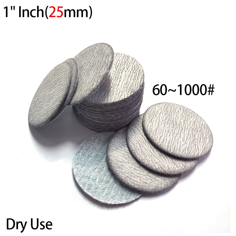 1″ Inch 25mm Flocking Disc Sandpaper Dry Grinding Use 60~1000 Grit Hook And Loop