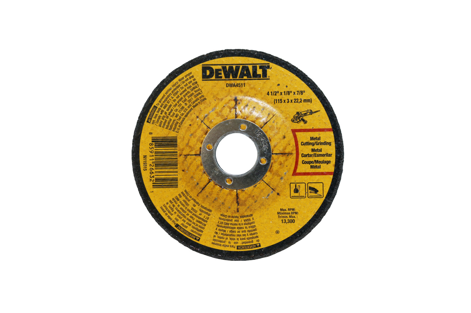 NEW Dewalt DWA4511 4-1/2″ x 1/8″ x 7/8 Metal Cutting & Grinding Wheels 10PCS_NEW