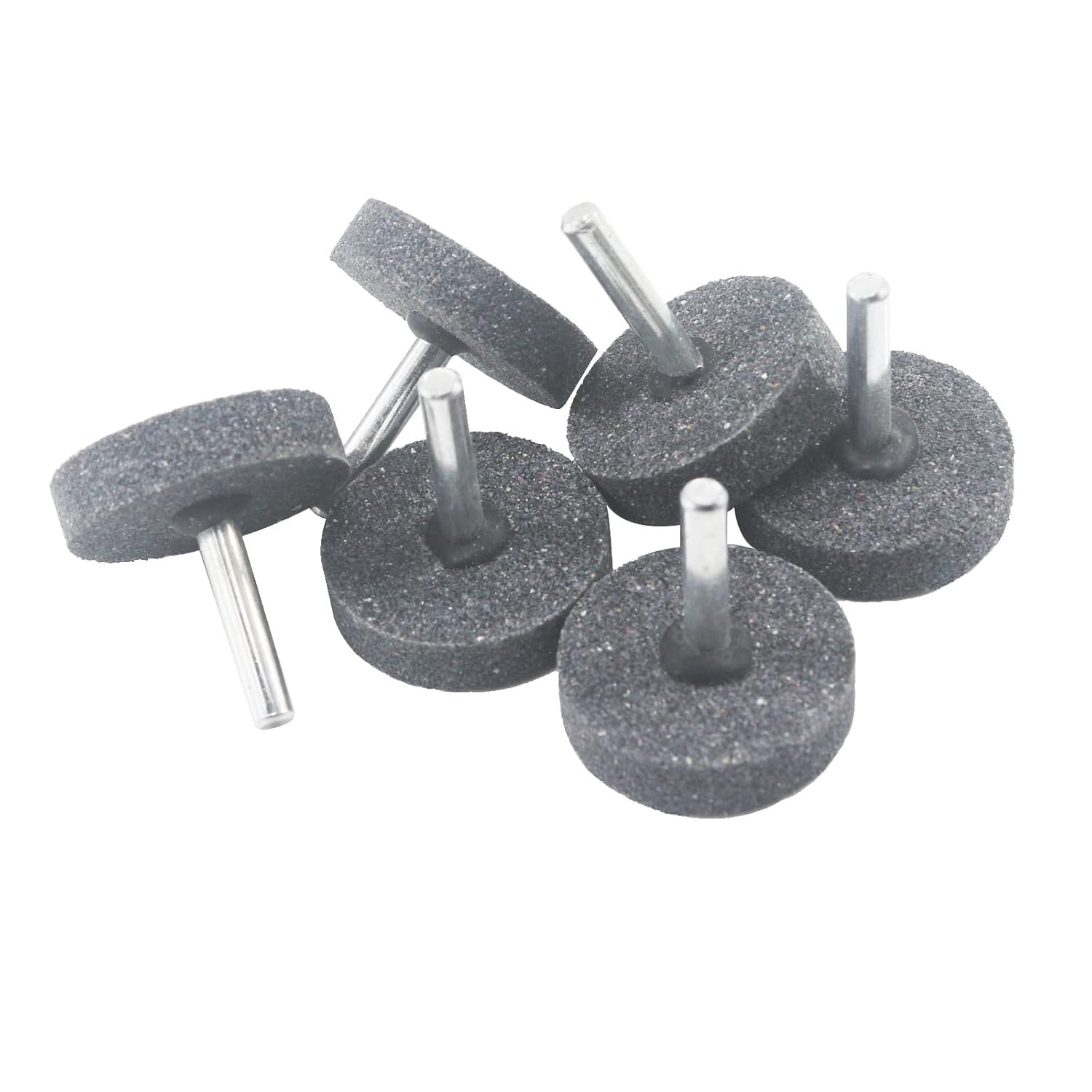 6 Pcs 40 Mm T Shape Grinding Stones 1/4 Inch Shank Aluminum Oxide Mounted